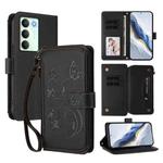 For Realme V70 5G / 14x Global / C75 5G Butterfly Love Flower Multi-card Zipper Wallet Leather Phone Case(Black)