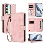 For Realme V70 5G / 14x Global / C75 5G Butterfly Love Flower Multi-card Zipper Wallet Leather Phone Case(Pink)