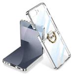 For Samsung Galaxy Z Flip7 5G GKK Integrated Electroplating Phantom Full Coverage Phone Case with Ring(Champagne Gold)
