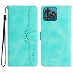 For Oukitel C53 Heart Pattern Skin Feel Leather Phone Case(Light Blue)