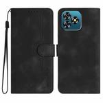 For Oukitel C53 Heart Pattern Skin Feel Leather Phone Case(Black)
