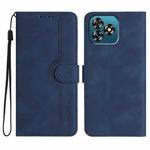 For Oukitel C53 Heart Pattern Skin Feel Leather Phone Case(Royal Blue)