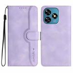 For Oukitel C51 Heart Pattern Skin Feel Leather Phone Case(Purple)