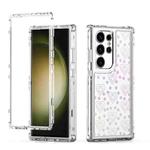 For Samsung Galaxy S24 Ultra 5G Transparent Acrylic Laser Paper Phone Case(Love Heart)