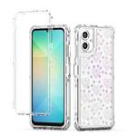 For Samsung Galaxy A06 4G Transparent Acrylic Laser Paper Phone Case(Love Heart)