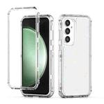 For Samsung Galaxy S25 / S24 5G Transparent Acrylic Laser Paper Phone Case(Love Heart)