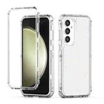 For Samsung Galaxy S25+ / S24+ 5G Transparent Acrylic Laser Paper Phone Case(Love Heart)