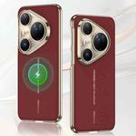 For Huawei Pura 80 Ultra 5G GKK Electroplated Plain Leather Magnetic Phone Case(Red)