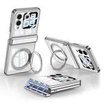 For Huawei nova Flip GKK Folding Magnetic Hinge Phantom Phone Case with Rotating Stand(Silver)