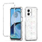 For Motorola Moto G14 Transparent Acrylic Laser Paper Phone Case(Snowflake)