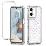 For Motorola Moto G24 Power 4G Transparent Acrylic Laser Paper Phone Case(Love Heart)