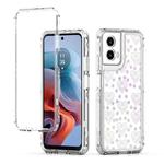 For Motorola Moto G34 5G Transparent Acrylic Laser Paper Phone Case(Love Heart)