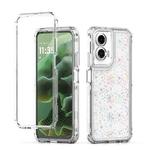 For Motorola Moto G35 5G Transparent Acrylic Laser Paper Phone Case(Snowflake)