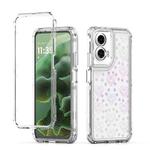 For Motorola Moto G35 5G Transparent Acrylic Laser Paper Phone Case(Love Heart)