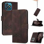For Oukitel C53 Cubic Skin Feel Flip Leather Phone Case(Brown)