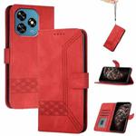 For Oukitel C51 Cubic Skin Feel Flip Leather Phone Case(Red)