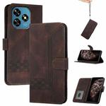 For Oukitel C51 Cubic Skin Feel Flip Leather Phone Case(Brown)