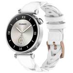 18mm Rose Gold Buckle Twist Leather Watch Band(White)