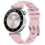 18mm Rose Gold Buckle Twist Leather Watch Band(Pink)