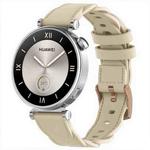 18mm Rose Gold Buckle Twist Leather Watch Band(Apricot)
