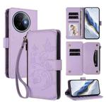 For vivo Y39 5G Global / Y300i 5G Butterfly Love Flower Multi-card Zipper Wallet Leather Phone Case(Light Purple)