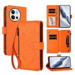 For vivo V40 Lite 5G / V30e 5G Butterfly Love Flower Multi-card Zipper Wallet Leather Phone Case(Orange)