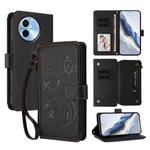 For vivo Y38 5G Global / T3X 5G Butterfly Love Flower Multi-card Zipper Wallet Leather Phone Case(Black)