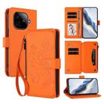 For vivo iQOO Neo Z9 / Z9 Pro Turbo 5G Butterfly Love Flower Multi-card Zipper Wallet Leather Phone Case(Orange)