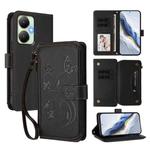 For vivo Y27 4G 2023 Global / Y35M+ Butterfly Love Flower Multi-card Zipper Wallet Leather Phone Case(Black)
