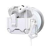 For AirPods 4 Two Color MagSafe Magnetic Holder Carbon Fiber Pattern Earphone Case(White)