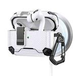 For AirPods Pro Two Color MagSafe Magnetic Holder Carbon Fiber Pattern Earphone Case(Black White)