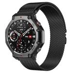 For Amazfit T-Rex 3 xDfind Milanese Parachute Buckle Stainless Steel Watch Band(Black)