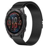 For Garmin Fenix 8/7X/6X/5X 26mm xDfind Milanese Parachute Buckle Stainless Steel Watch Band(Black)