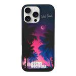For iPhone 16 Coconut Tree Double-sided lamination TPU Phone Case(Dark Purple)