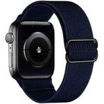For Apple Watch 42 / 44 / 45 / 46 / 49mm xDfind Adjustable Slide Buckle Elastic Nylon Watch Band(Dark Blue)