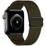 For Apple Watch 42 / 44 / 45 / 46 / 49mm xDfind Adjustable Slide Buckle Elastic Nylon Watch Band(Dark Olive Green)