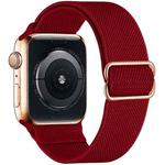 For Apple Watch 42 / 44 / 45 / 46 / 49mm xDfind Adjustable Slide Buckle Elastic Nylon Watch Band(Red)