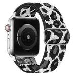 For Apple Watch 42 / 44 / 45 / 46 / 49mm xDfind Adjustable Slide Buckle Elastic Nylon Watch Band(Grey White Leopard)