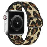 For Apple Watch 38 / 40 / 41 / S10 42mm xDfind Adjustable Slide Buckle Elastic Nylon Watch Band(Yellow Leopard)