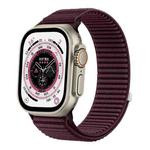 For Apple Watch 42 / 44 / 45 / 46 / 49mm xDfind Woven Nylon Hook And Loop Fastener Watch Band(Plum)