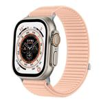 For Apple Watch 42 / 44 / 45 / 46 / 49mm xDfind Woven Nylon Hook And Loop Fastener Watch Band(Milkshake Pink)