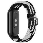 For Xiaomi Smart Band 10 / 9 / 8 xDfind Adjustable Elastic Nylon Braided Watch Band(Black White)