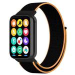 For Xiaomi Smart Band 9 Pro/8 Pro/Redmi Watch 5/4 xDfind Nylon Hook and Loop Fastener Watch Band(Black Orange)