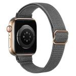 For Apple Watch 42 / 44 / 45 / 46 / 49mm xDfind Ladder Buckle Small Waist Elastic Nylon Watch Band(Dark Grey)