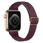 For Apple Watch 42 / 44 / 45 / 46 / 49mm xDfind Ladder Buckle Small Waist Elastic Nylon Watch Band(Wine Red)