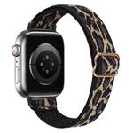 For Apple Watch 42 / 44 / 45 / 46 / 49mm xDfind Ladder Buckle Small Waist Elastic Nylon Watch Band(Yellow Leopard)