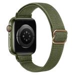 For Apple Watch 38 / 40 / 41 / S10 42mm xDfind Ladder Buckle Small Waist Elastic Nylon Watch Band(Olive Green)