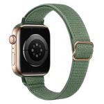 For Apple Watch 38 / 40 / 41 / S10 42mm xDfind Ladder Buckle Small Waist Elastic Nylon Watch Band(Pine Needle Green)