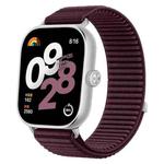 For Xiaomi Smart Band 9 Pro/8 Pro/Redmi Watch 5/4 xDfind Woven Nylon Hook And Loop Fastener Watch Band(Plum)