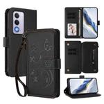 For OPPO A80 5G EU / K12x 5G Global Butterfly Love Flower Multi-card Zipper Wallet Leather Phone Case(Black)